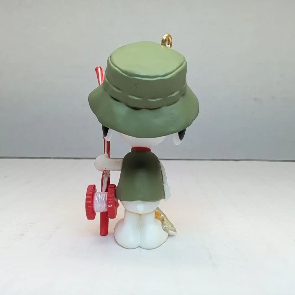 Hallmark 2012 Peanuts Snoopy Woodstock Fishing Christmas Ornament Green Red